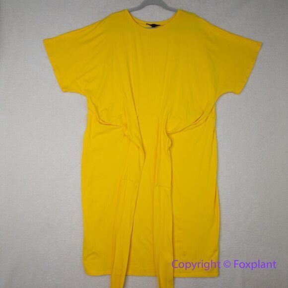 NEW Eloquii‎ yellow Cross Front Flutter Sleeve Dress, size 16 - Picture 3 of 16